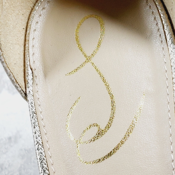 New Sam Edelman Yaro Gold Ankle Strap High Heel Sandal T496 - Picture 10 of 12